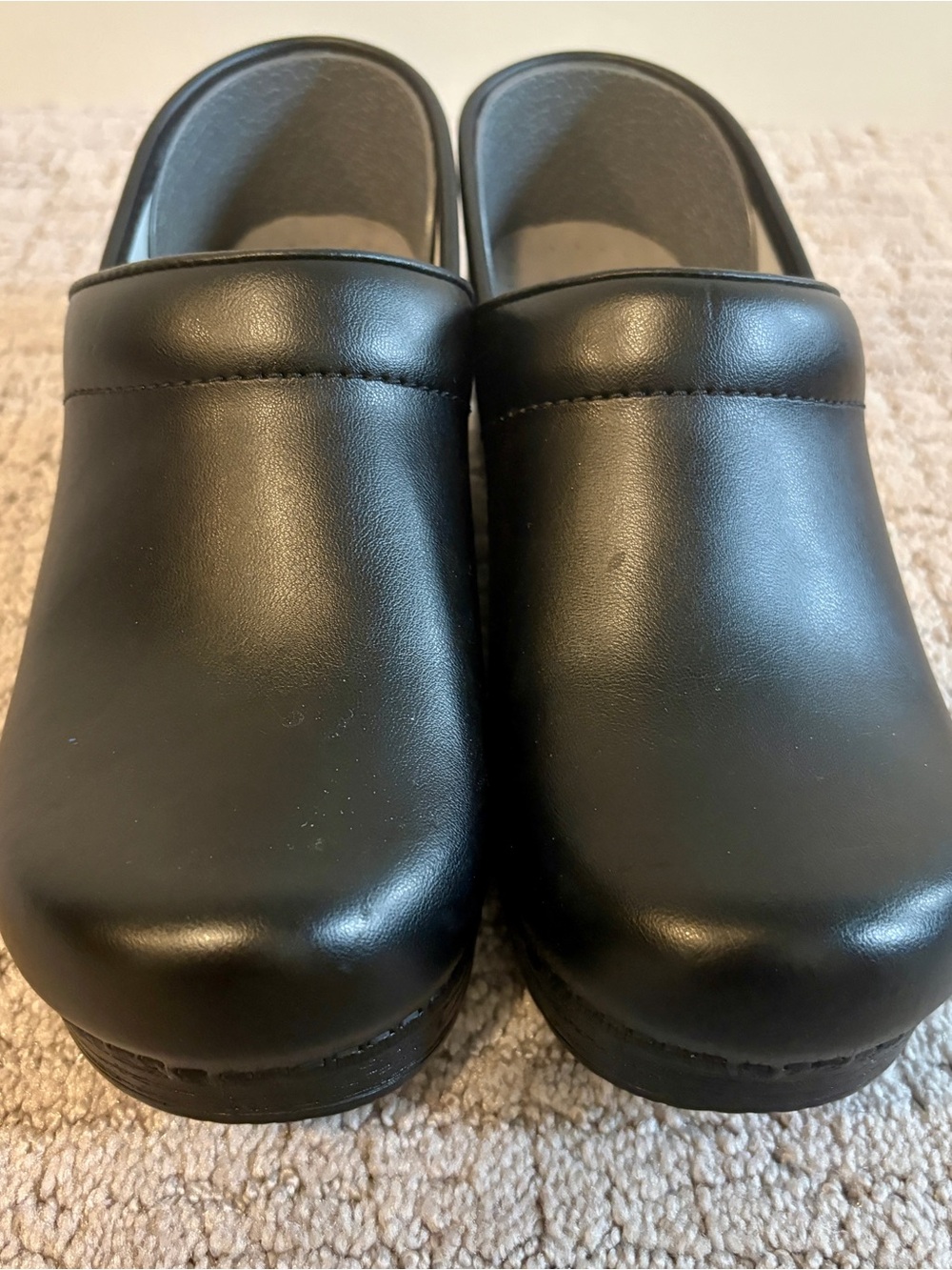 Dansko Black Leather Slip-On Clog New- never worn size 38. Women’s size 8 or 8.5